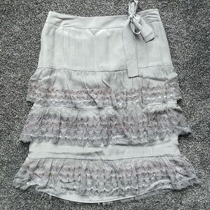 Elegant Gray Tiered Skirt